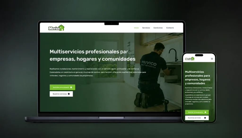 Web de Muvico Multiservicios diseñada por INTERIT